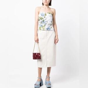 REFORMATION Jayde High-Rise Denim Midi Skirt